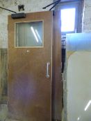 2 Fire Doors Complete with Georgian Wired Glass Panels - Hydraulic Door Closures - Hinges &