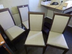 4 Dark Wood High Back Dining Chairs