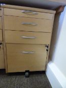 4 Drawer Stand Alone Pedestal