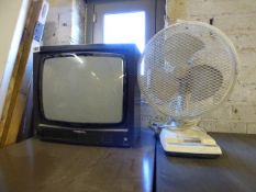 Desk Fan & Portable Television Set