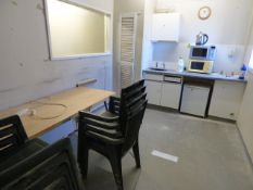 Contents of The Work's Canteen Including Tables - Chairs - Microwave Ovens etc