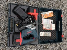 Bosch GST 24 volt batery jig saw, charger, spare battery, blades & case