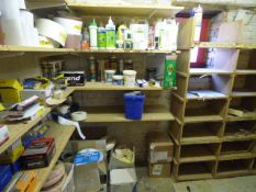 The Contents of The Store Room Including Abrasive Sanding Belts - Fillers - Silicones - Tack Wise