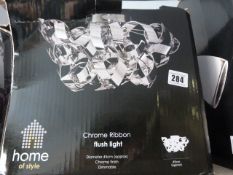 *Chrome Ribbon Flush Light