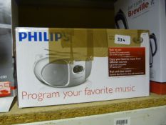 *Philips Portable CD Player with FM Tuner (White & Silver)