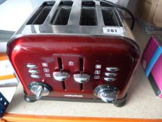 *Morphy Richards 4 Slice Toaster - Red & Chrome