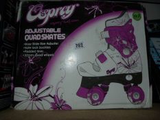 *Osprey Girls Quad Skates Black - White & Purple
