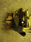 *Engineer's Vice & Box Containing Various Bottle & Scissor Jacks