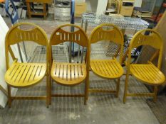 *4 Wood Folding Chairs