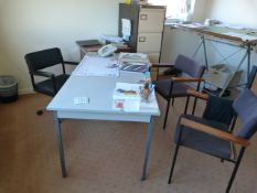 *Light Grey Office Side Table & 3 Office Chairs