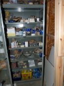 *6ft Steel Stationery Cupboard Containing Assorted Screws & Iron Mongery