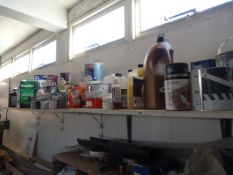 *Contents of Shelf Including Various Paints - Sealants etc