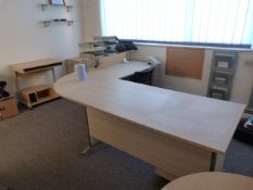 *Suite of Office Furniture Comprising of 'L' Shaped Table - Stand-Alone Filing Cabinet & Stationery