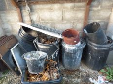 *3 Dust Bins & Other Containers Containing Various Scaffold Clips