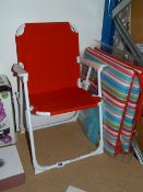 *Natural Striped 2m Parasol & Flip Top Table