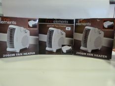 *3 Fine Elements 2000 Watt Electric Fan Heaters