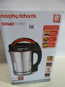 *Morphy Richards Soup Maker Black and Brushed Stainless Steel