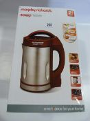 *Morphy Richards Soup Maker in Red and Brushed Stainless Steel Finnish.