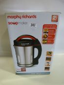*Morphy Richards Soup Maker Black and Brushed Stainless Steel