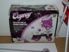 *Osprey Girls Quad Skates Black - White & Purple