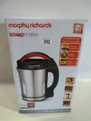 *Morphy Richards Soup Maker Black and Brushed Stainless Steel