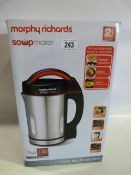 *Morphy Richards Soup Maker Black and Brushed Stainless Steel