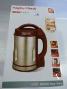*Morphy Richards Soup Maker in Red and Brushed Stainless Steel Finnish.