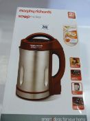 *Morphy Richards Soup Maker in Red and Brushed Stainless Steel Finnish.