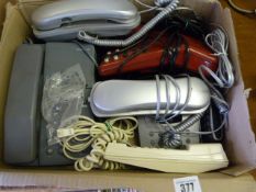 Box of Old Telephones