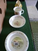 3 Pieces of Royal Albert Bunnykins Ware & Carlton Gravy Boat & Dish