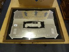 Framed Rolls Royce Picture Mirror