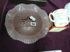 Art Deco Pink Fruit Dish & Bunnykins Christening Mug