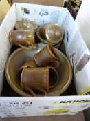 Box containing Quantity of A & J Youngs of Norfolk Stoneware Pottery