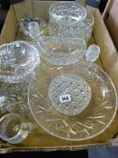 Box containing Cut Glass Items