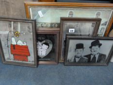 Collection of Mirrored Pictures Including Laurel & Hardy