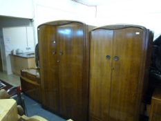 Art Deco 3 Piece Bedroom Suite Comprising of 2 Double Wardrobes & Dressing Table