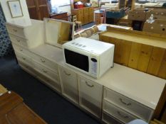 Cream Bedroom Suite Comprising of Dressing Table - Chest of Drawers - Cabinet & Bedside Cabinet