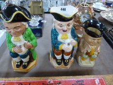 3 Burleigh Ware Tuby Jugs