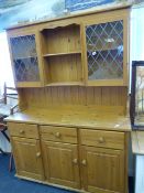 Pine Display Cabinet Over Sideboard