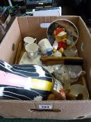 Box containing German Studio Vase - Ty Beenies - Wall Clock etc