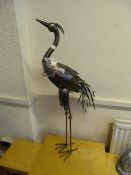 Metal Figurine Depicting a Heron