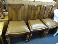 3 Oak Dining Chairs