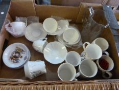 Box containing Commemorative Royalty China Items