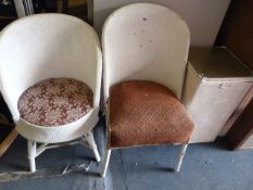 2 Lloyd Loom Type Chairs & Linen Basket