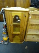 Glazed Pine Corner Cabinet