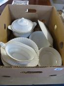 Box containing White Porcelain Dinner Service