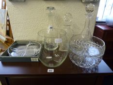 3 Cut Glass Decanters - Bells etc