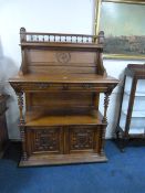 Good Quality Oak Edwardian Carved Buffet Sideboard