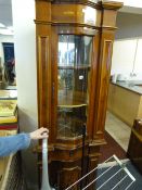 Mahogany Inlaid Corner Display Cabinet