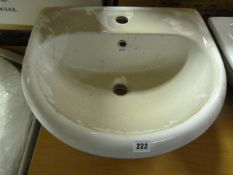 Serel White Ceramic Hand Basin with Single Tap Hole